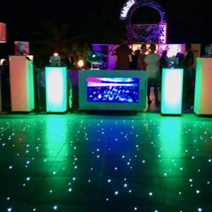 max media dj show with star-lit dance floor