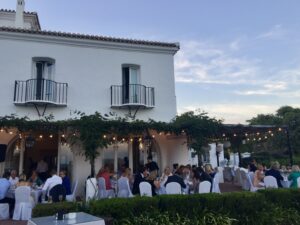 Outside dining at a Cortijo Bravo wedding